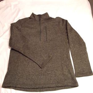 WOOLRICH MENS PULLOVER 1/4 ZIP MOCK NECK OUTDOOR WEAR in Heather Green Size LG.